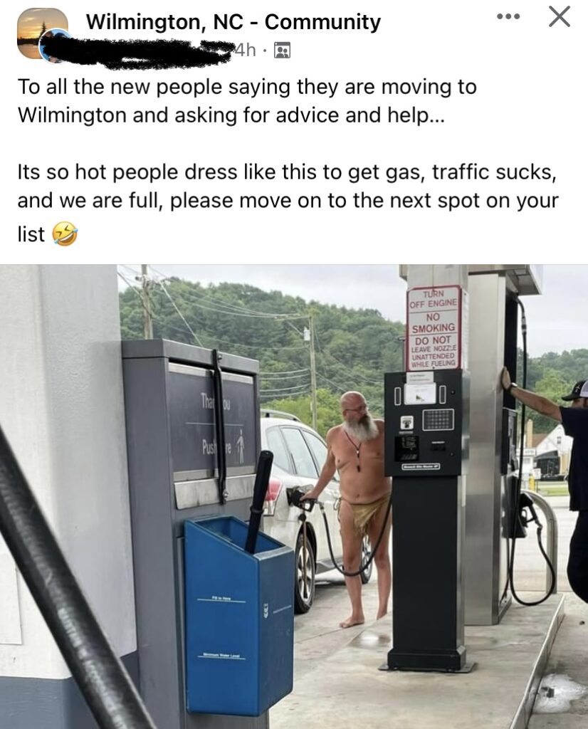 man pumping gas in a loincloth